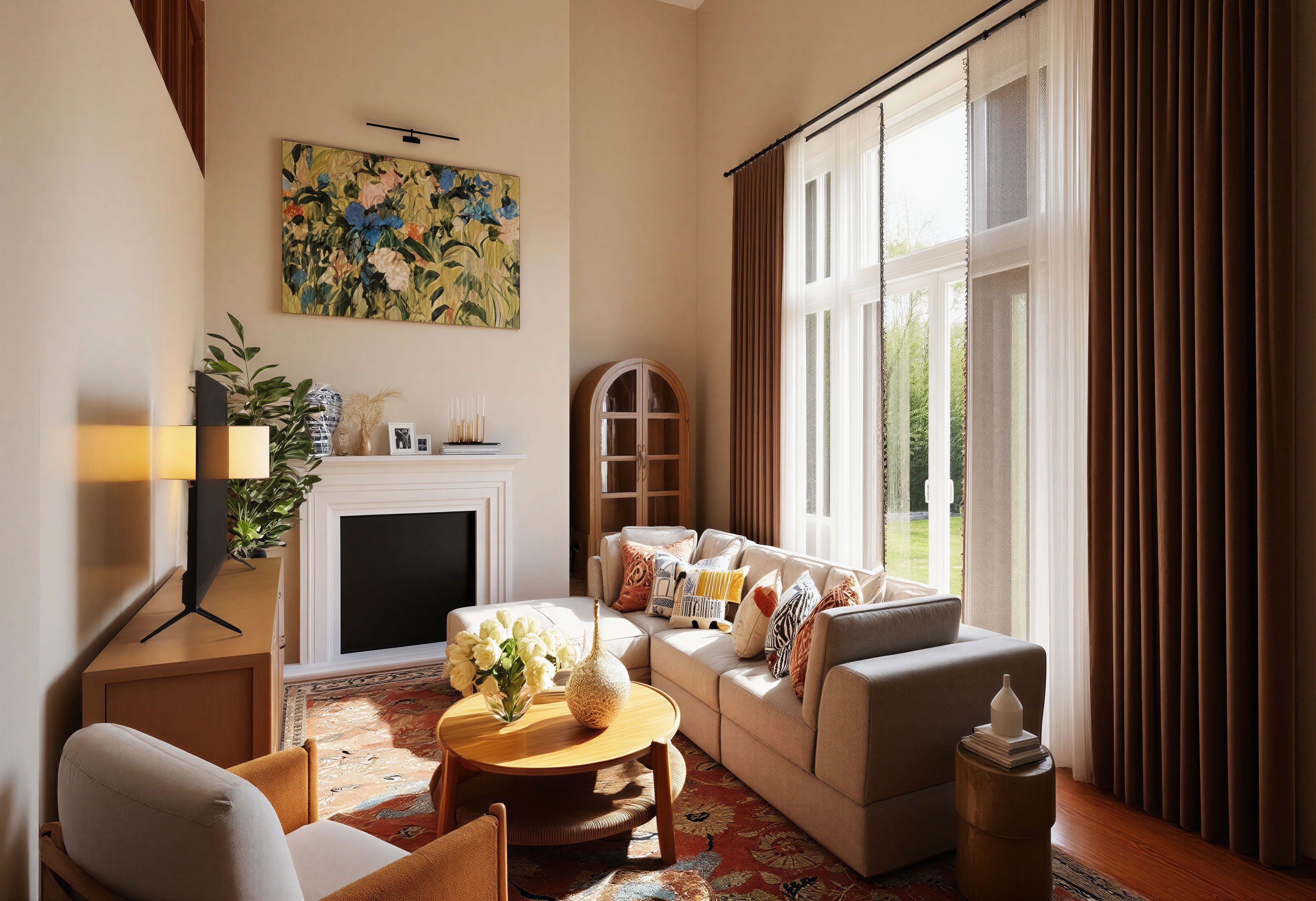Warm Transitional | Living Room-1