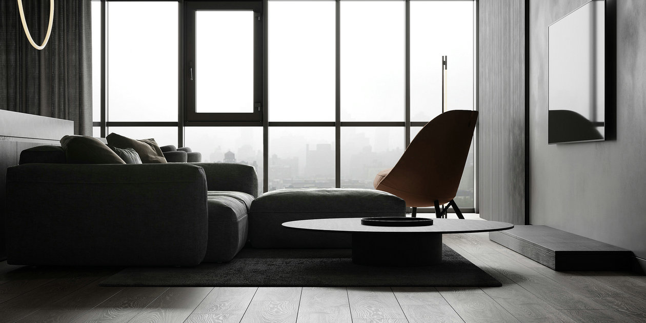 黑色系小空间公寓设计 超有设计感！-5