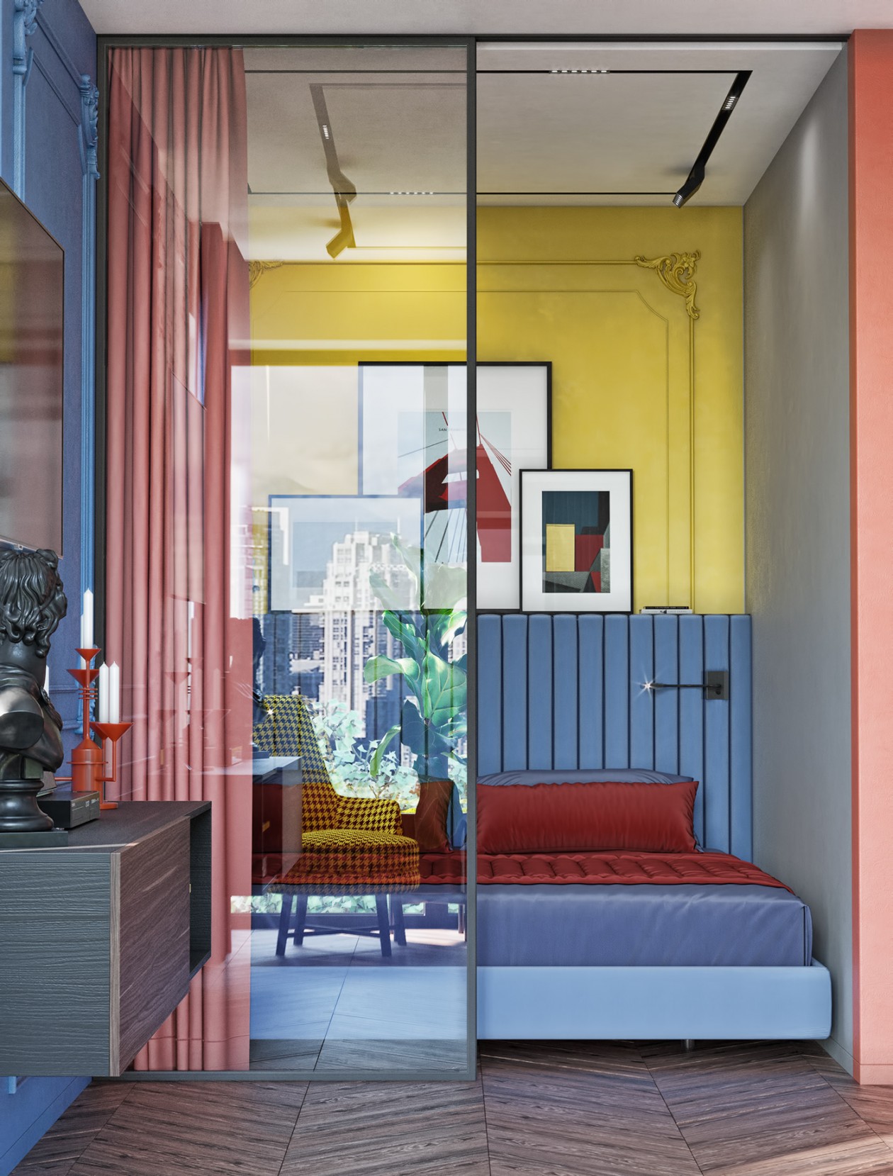 简欧的质感遇上大胆的用色，让空间超出挑！-8