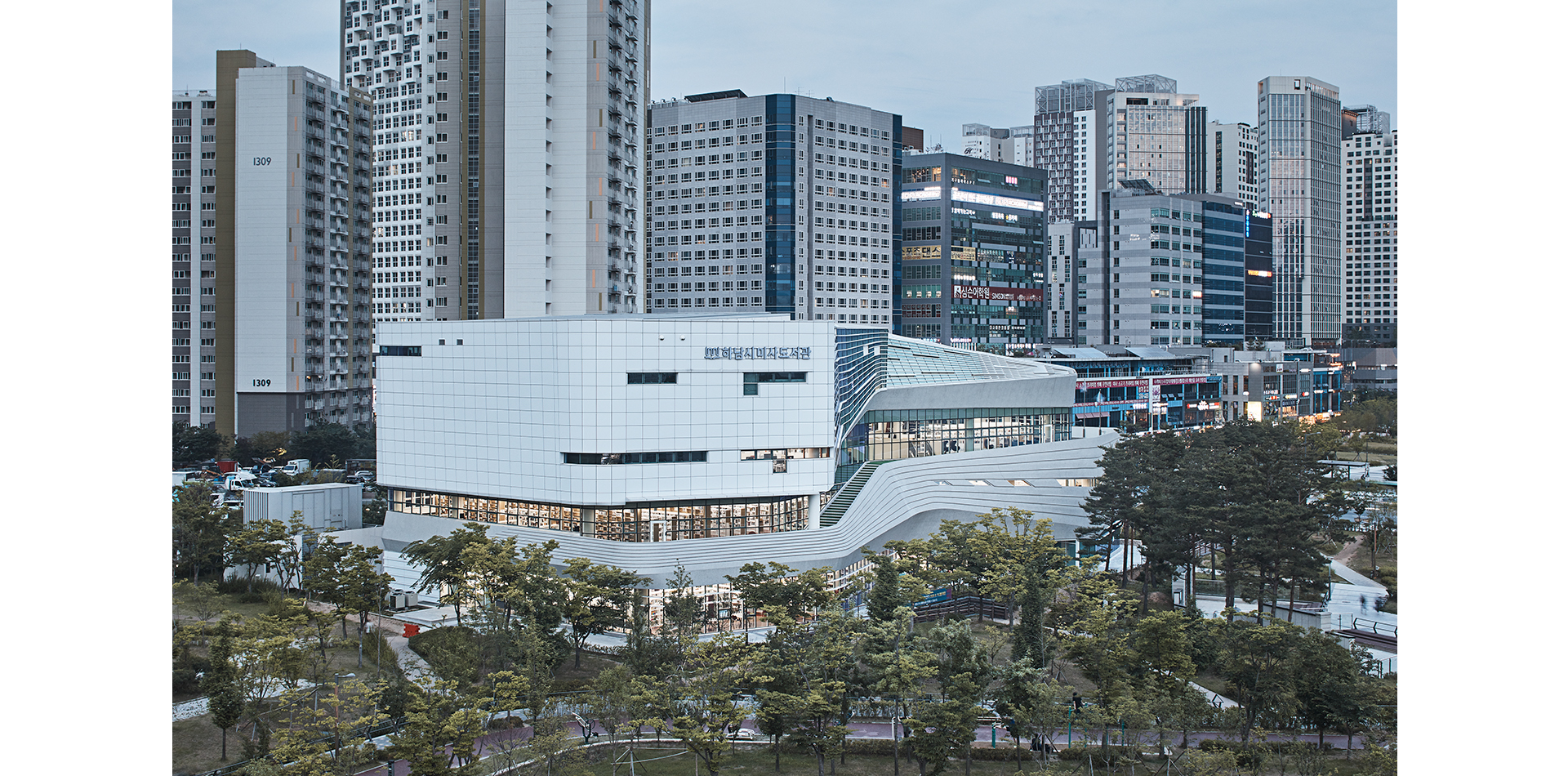 하남시 미사도서관（下南시美沙图书馆,音译）丨디엔비건축사사무소（D&B建筑事务所,音译）-4