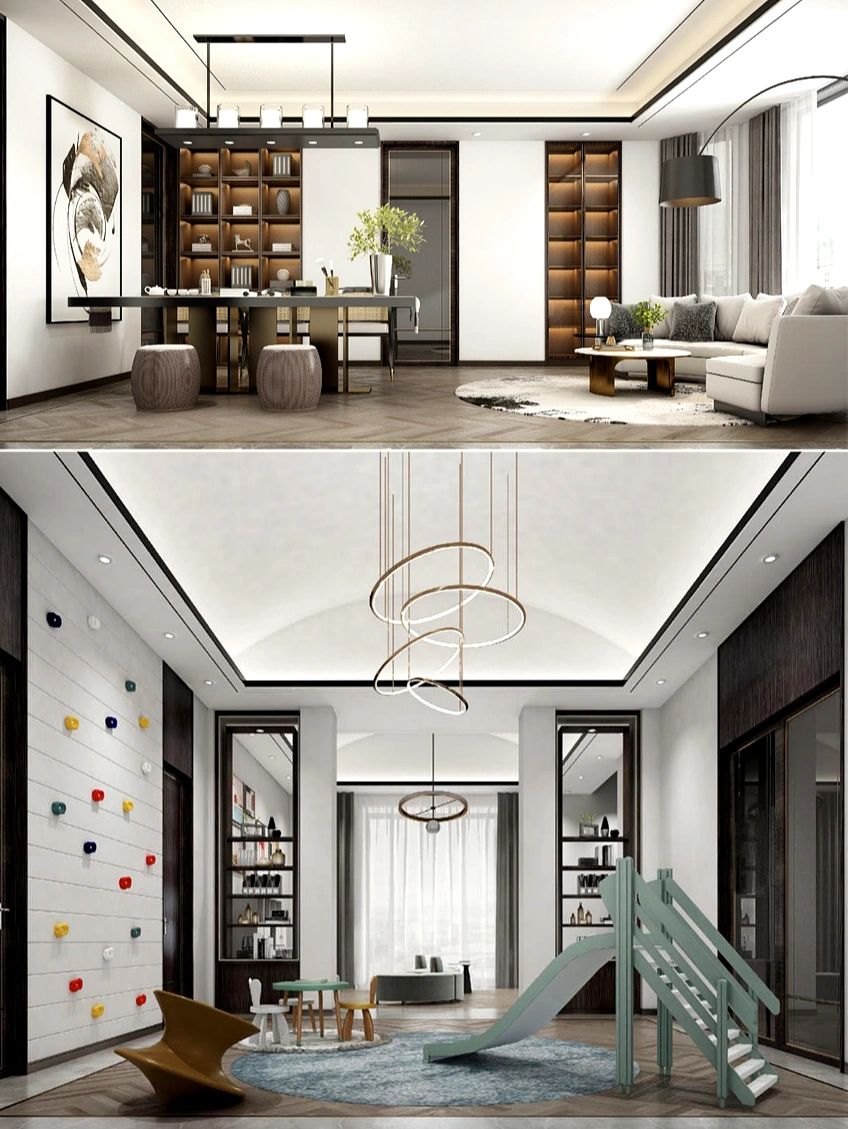 520㎡别墅轻奢新中式别墅设计-12