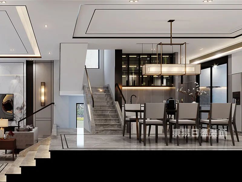 300㎡新中式别墅，云游山水一室间-16