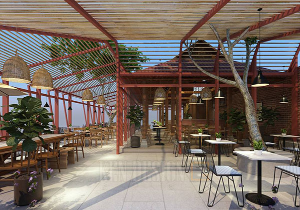 越南河静Bách先生现代咖啡馆与传统房屋建筑设计丨Ken Design-12