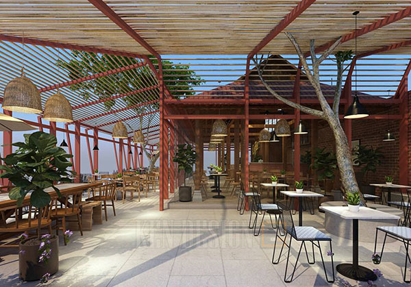 越南河静Bách先生现代咖啡馆与传统房屋建筑设计丨Ken Design-12