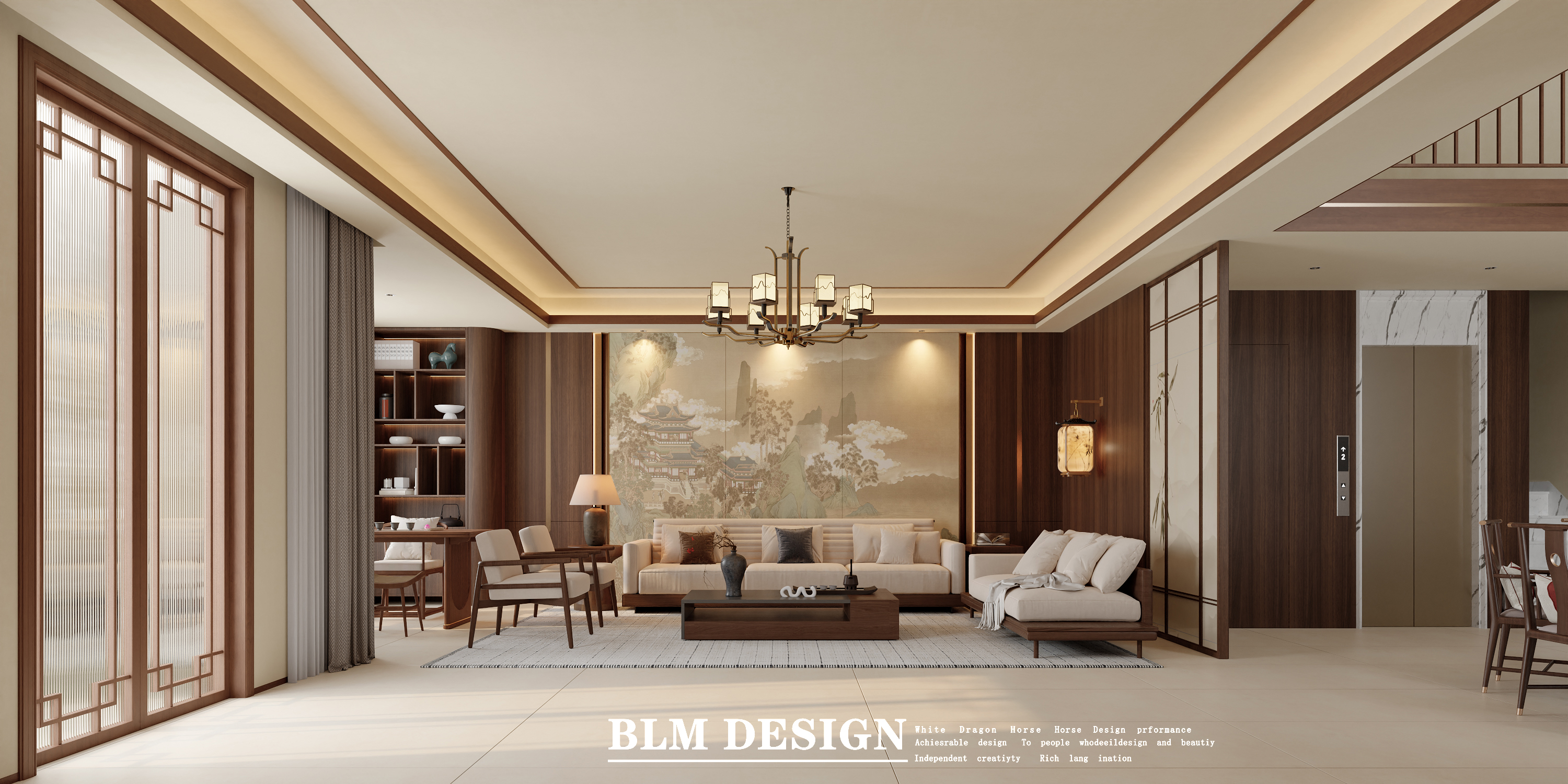 新中式别墅效果图案例-0