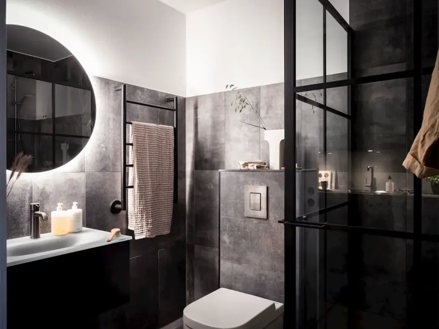 工业风 46m²小户型,原始混凝土墙的独特魅力-15