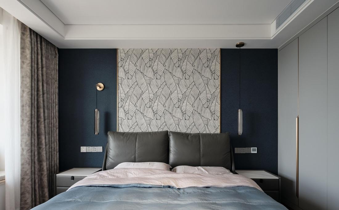 黛蓝与橙时尚个性舒适空间设计-18