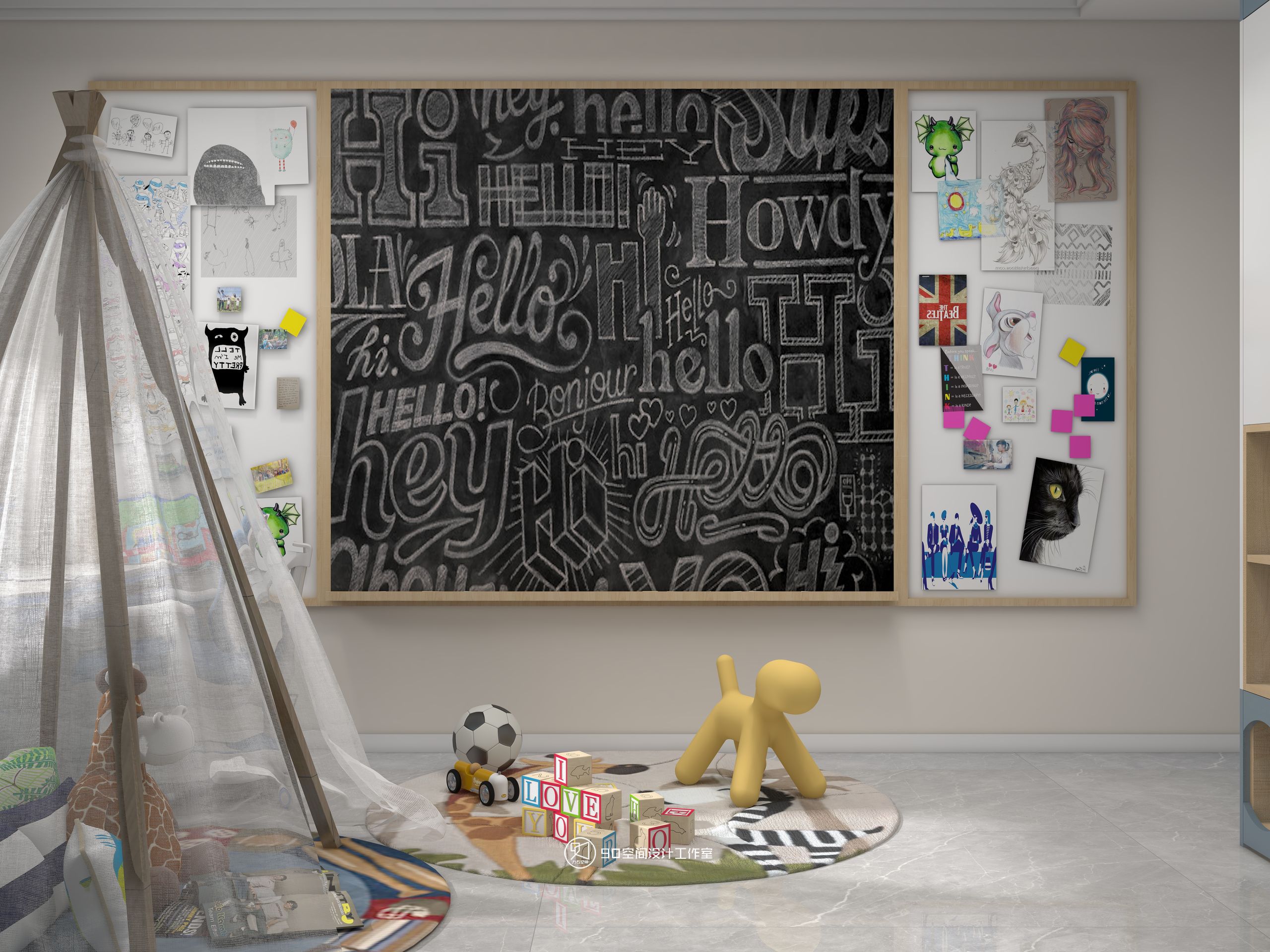 棉花糖奶油风格113 平方 3 室 2 厅 1 卫丨90 空间设计-35