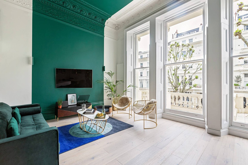 伦敦豪华乔治亚联排别墅里的艺术装饰大胆设计-10