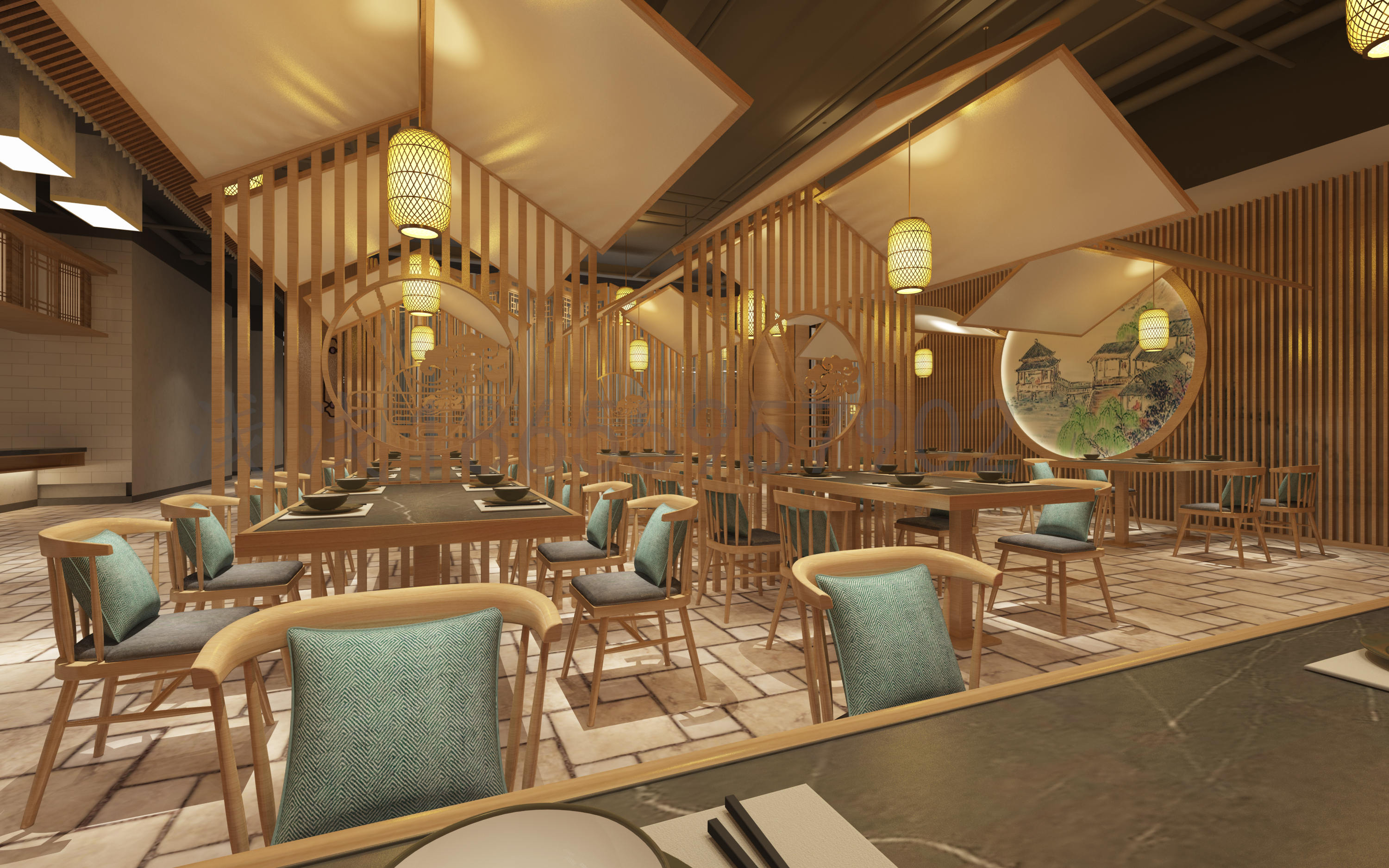中式美学餐饮空间设计，低调方显奢华！-1