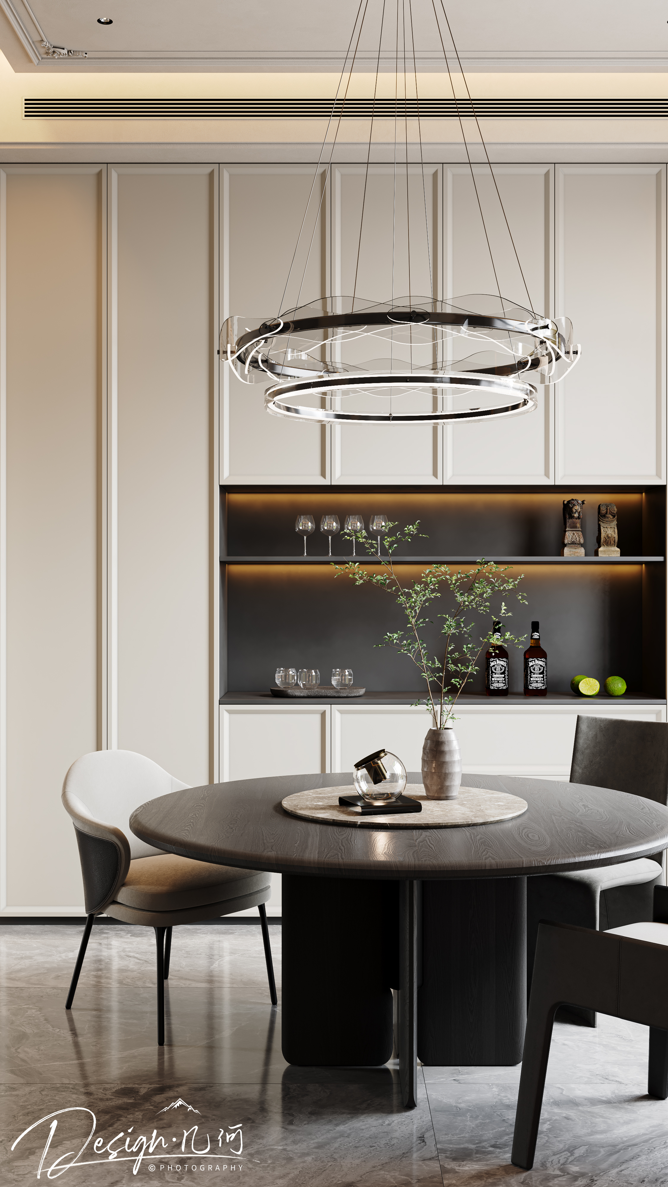 几何空间视觉表现 | 琥珀山庄法式客餐厅-21