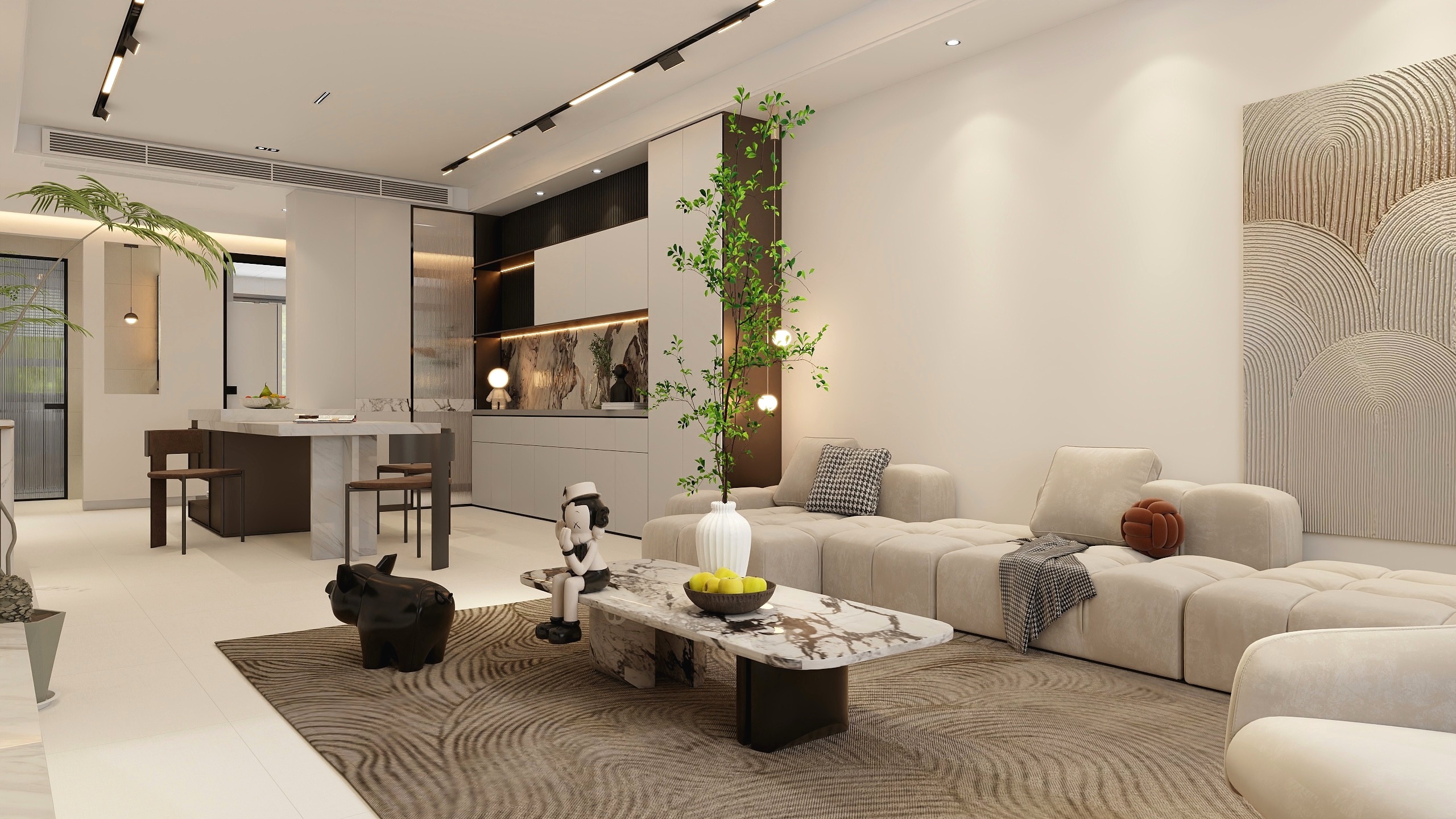 尚书房意式轻奢现代简约110㎡混搭3室-1