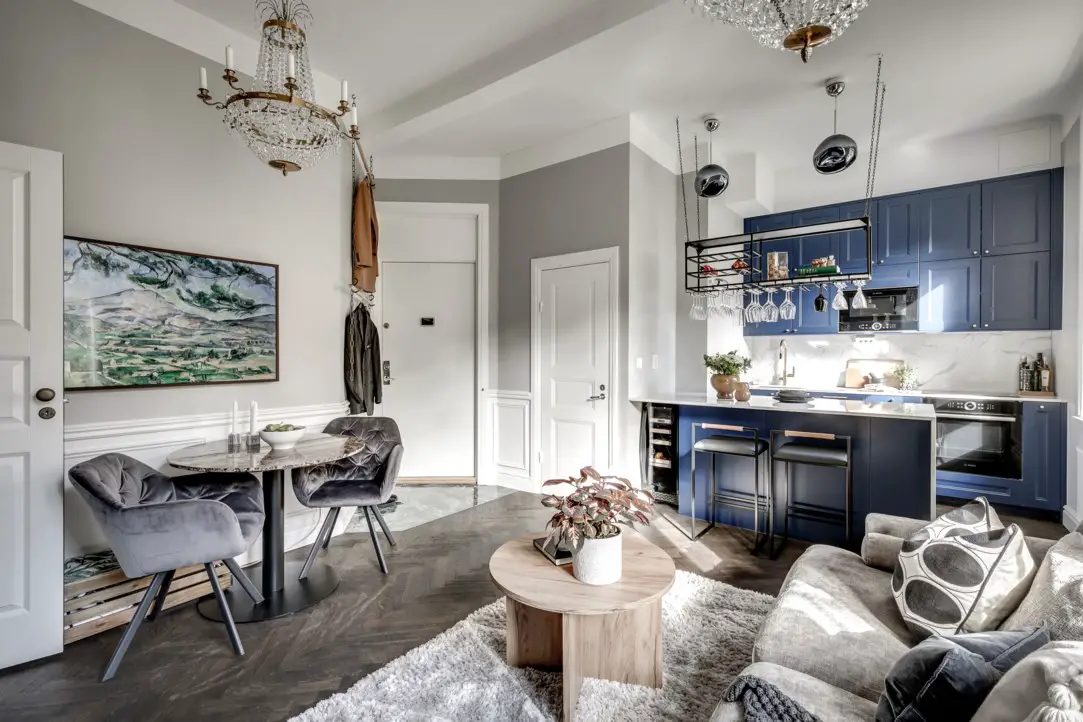 斯德哥尔摩蓝色古典公寓设计-4