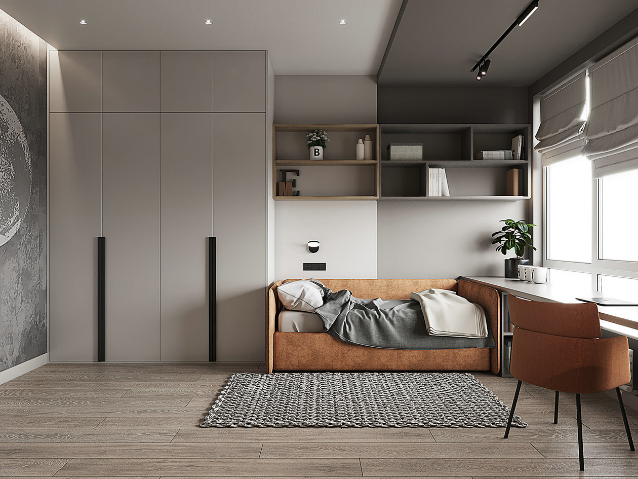 乌克兰基辅浅色系公寓设计-12