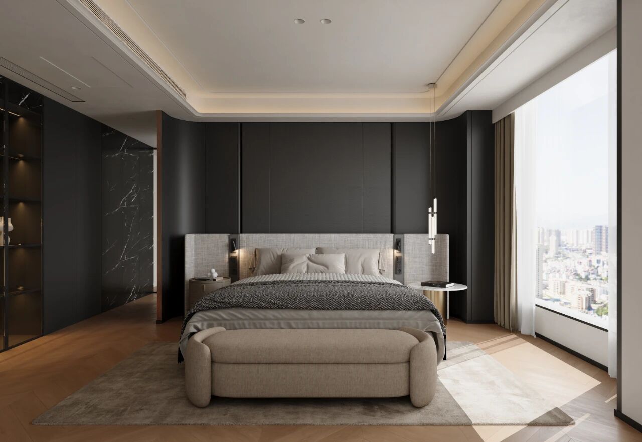 现代轻奢大平层丨中国武汉丨大思-46