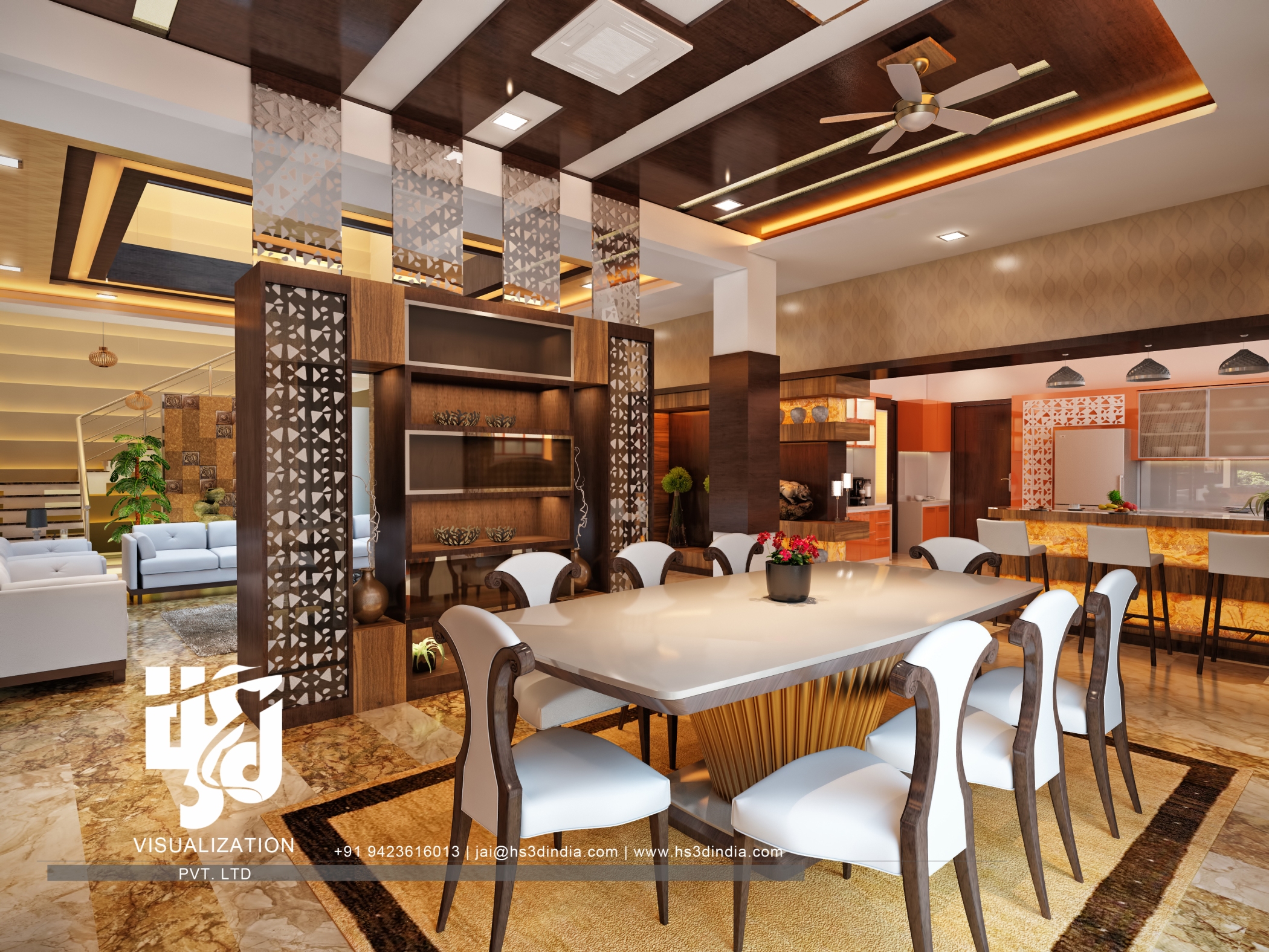 印度 HS3D 打造惊艳住宅室内渲染-35