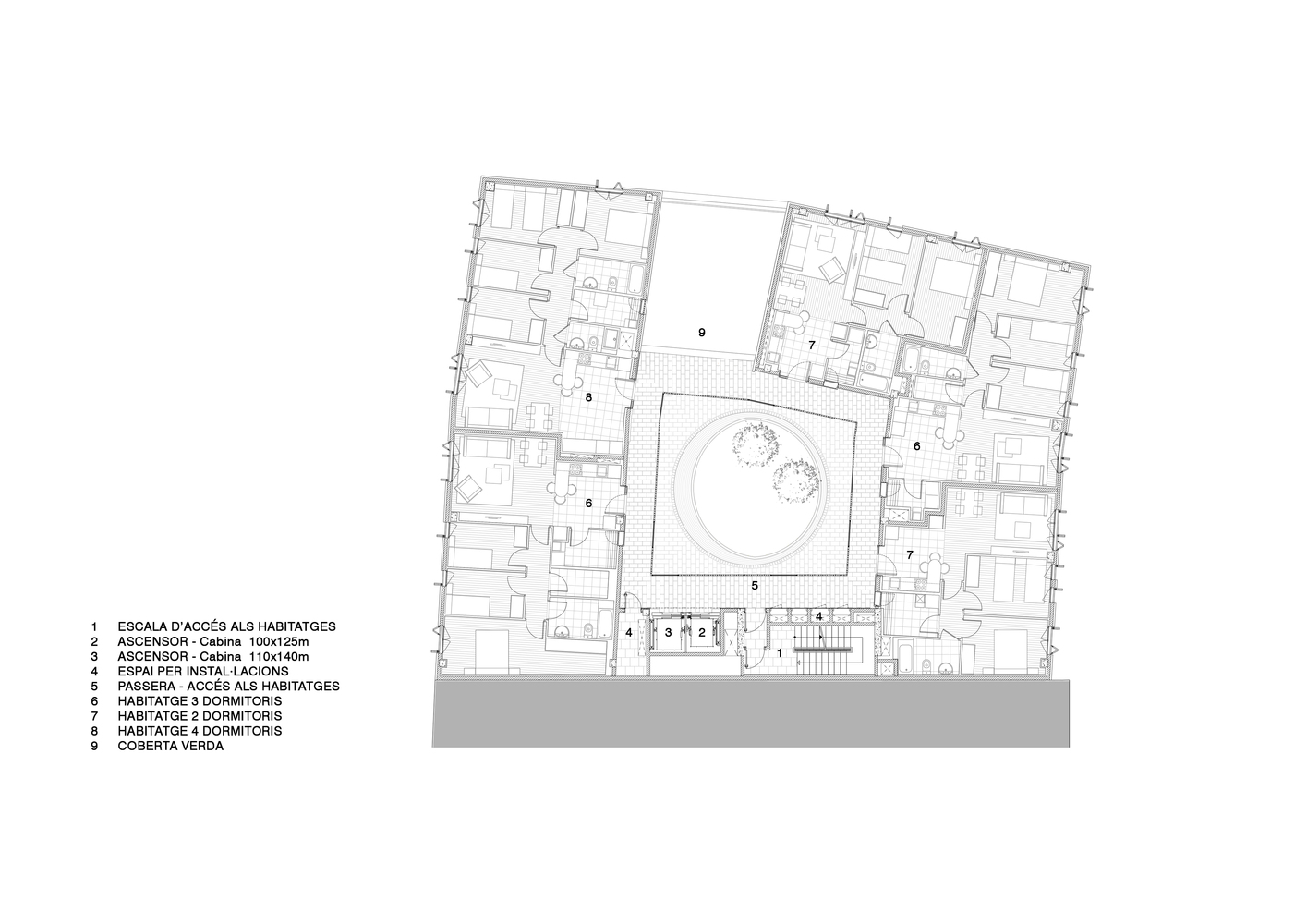 巴塞罗那 Can Batlló社会住宅 · 室内庭院温控,社区生活中心-81