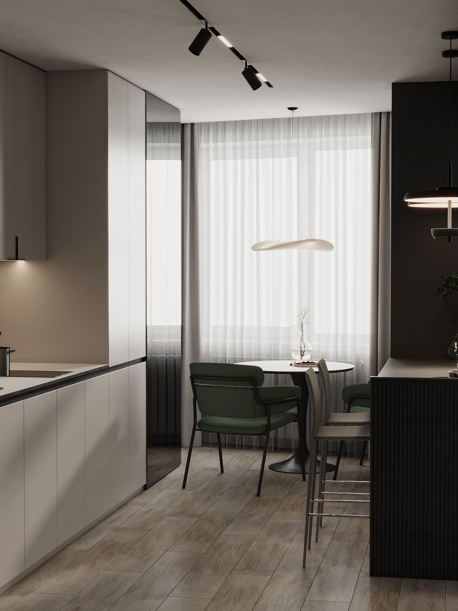 高级灰+绿色 打造出极致舒服的家-6