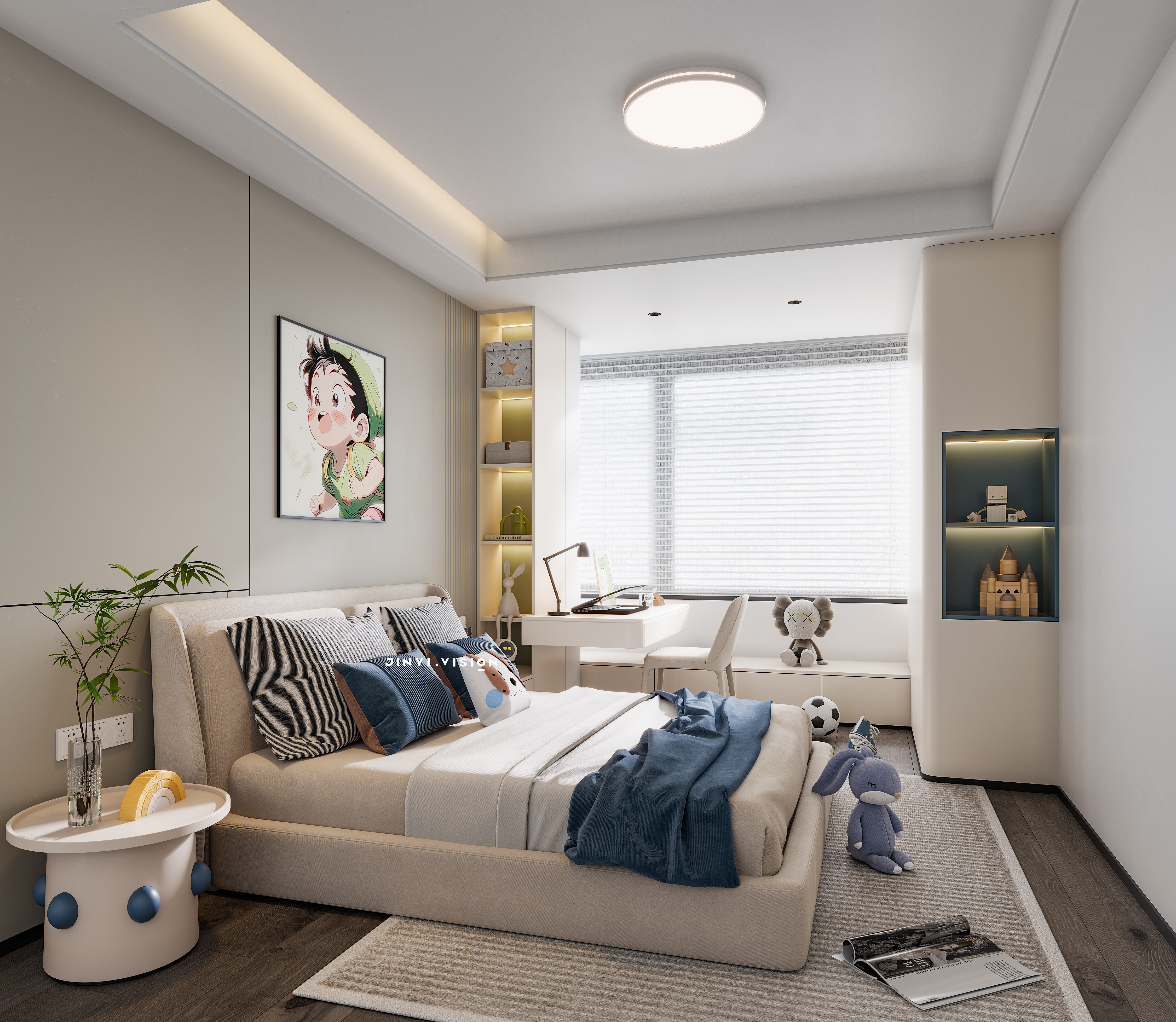 现代暗黑大平层-8