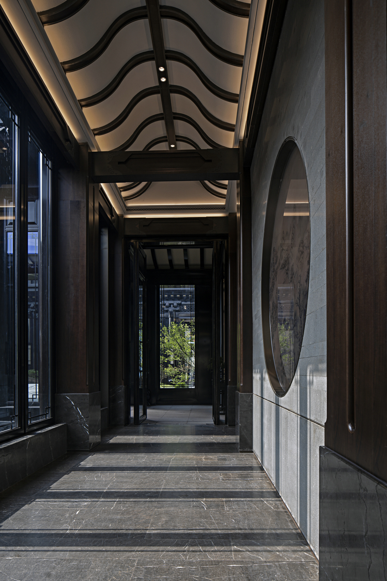 盘石设计 | 吴文粒:1745㎡绝美中式庭院,一帘诗意、四水归情!-22