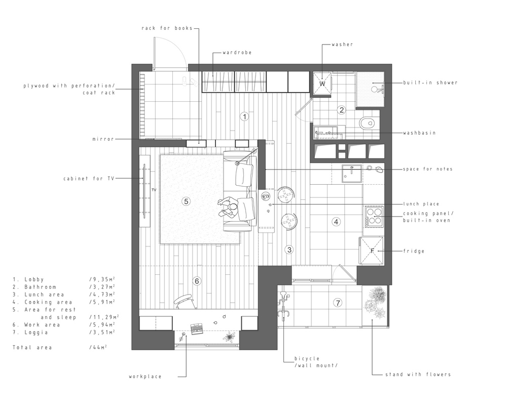 Apartment in Moscow _ Russia _ 44 m2 on Behance_files Andrey Barinov-8