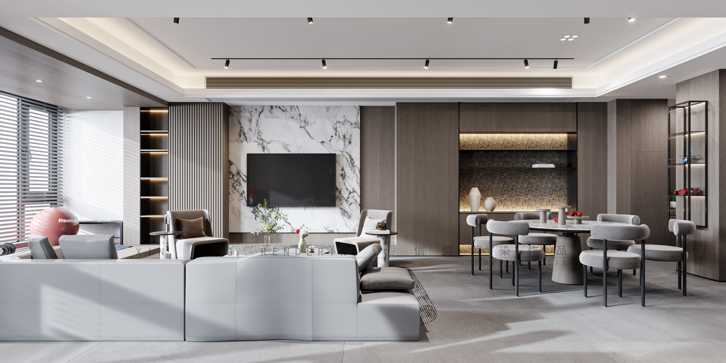 现代灰调小别墅丨周婷空间设计-7