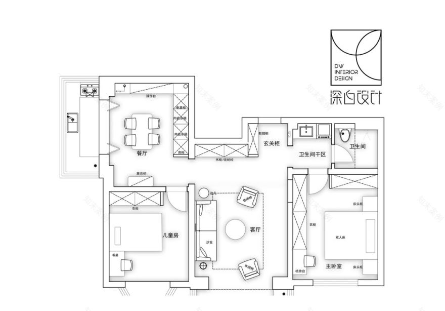 深白空间|| 五口之家静谧玉楼设计-33
