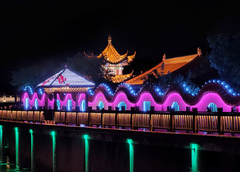 江西抚州东乡区街心花园街道夜景照明工程丨中国抚州-8