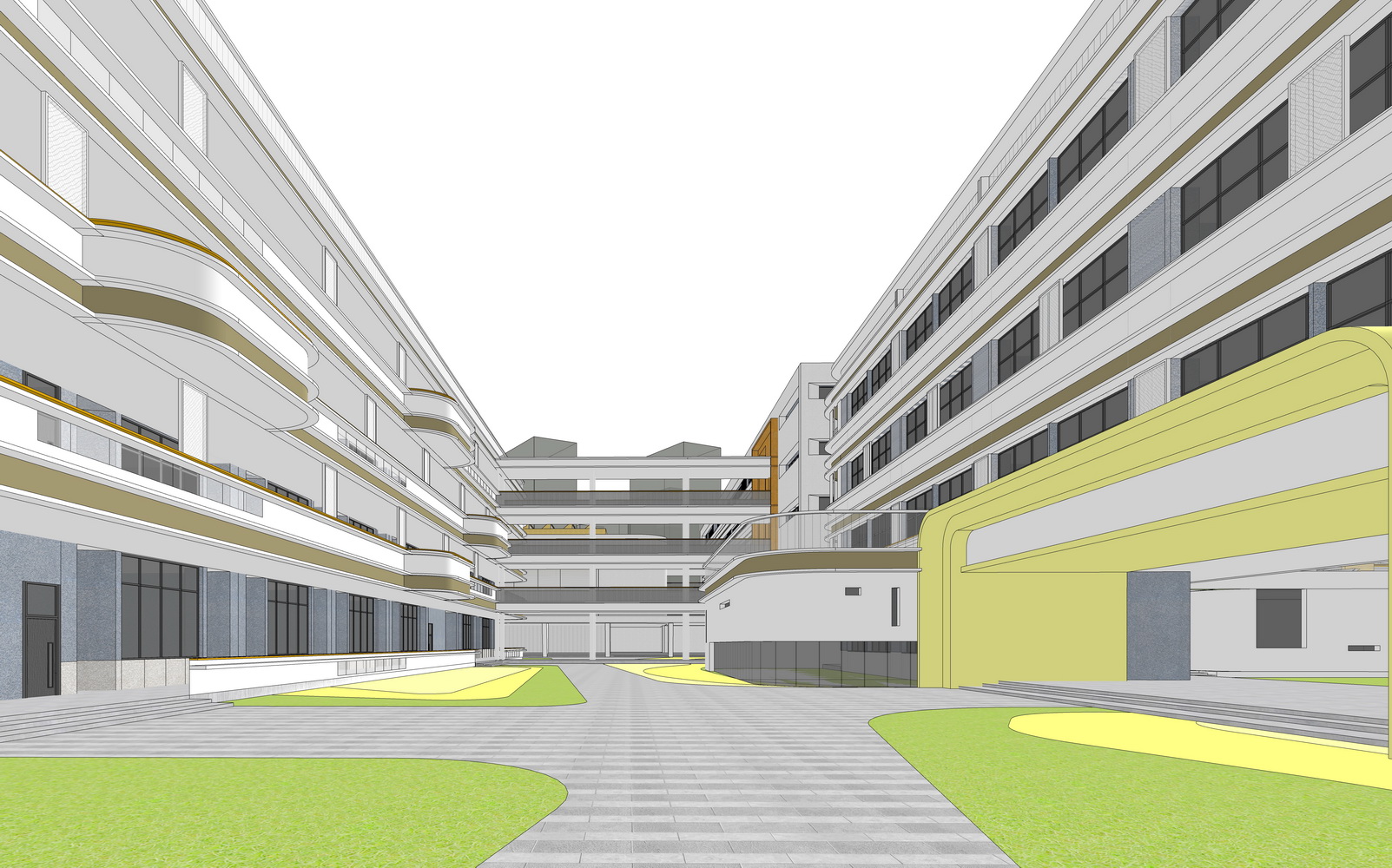 北仑区庐南九年一贯制学校SU模型-4