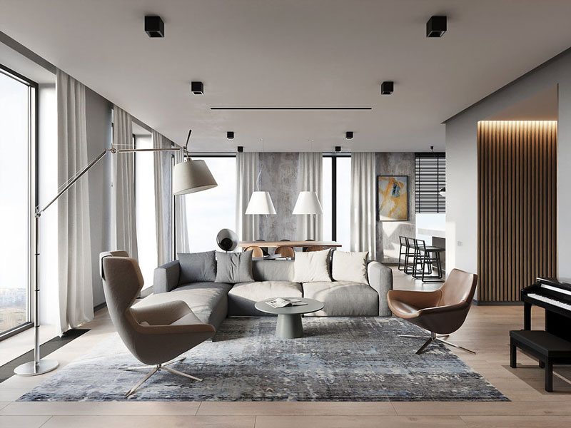 “隐形门”在雅致室内的设计项目丨FonBureau工作室-6