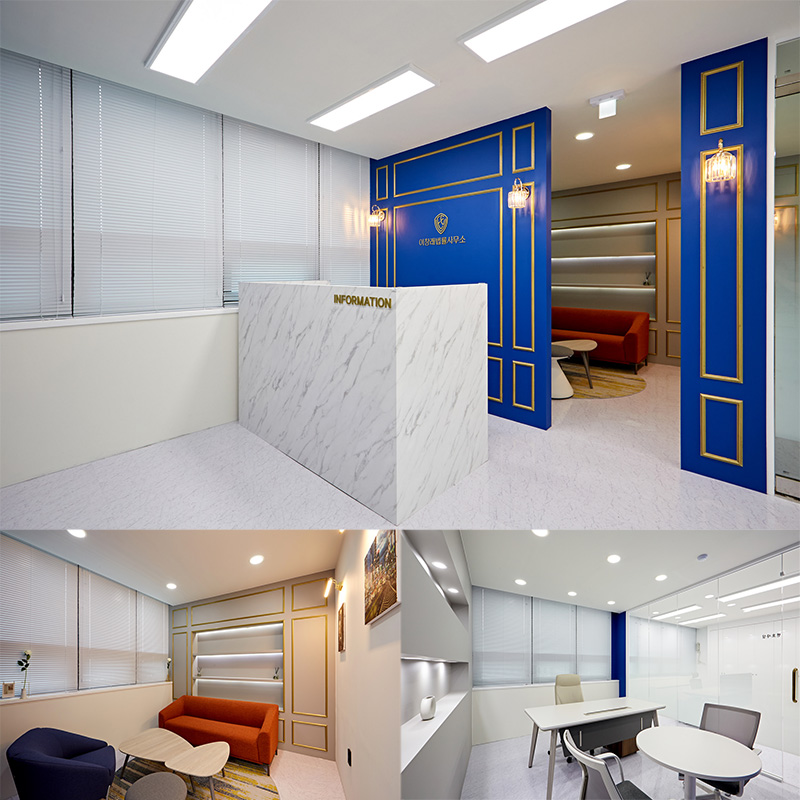 蓝色调的简洁法律事务所室内设计-1