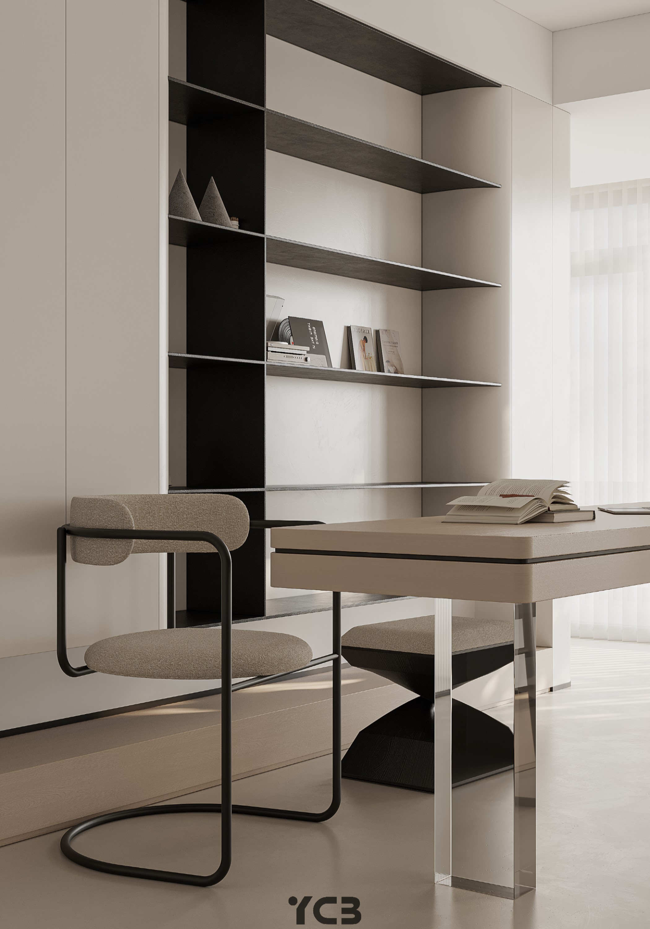 现代简约慢时光客厅空间丨几何建设-12