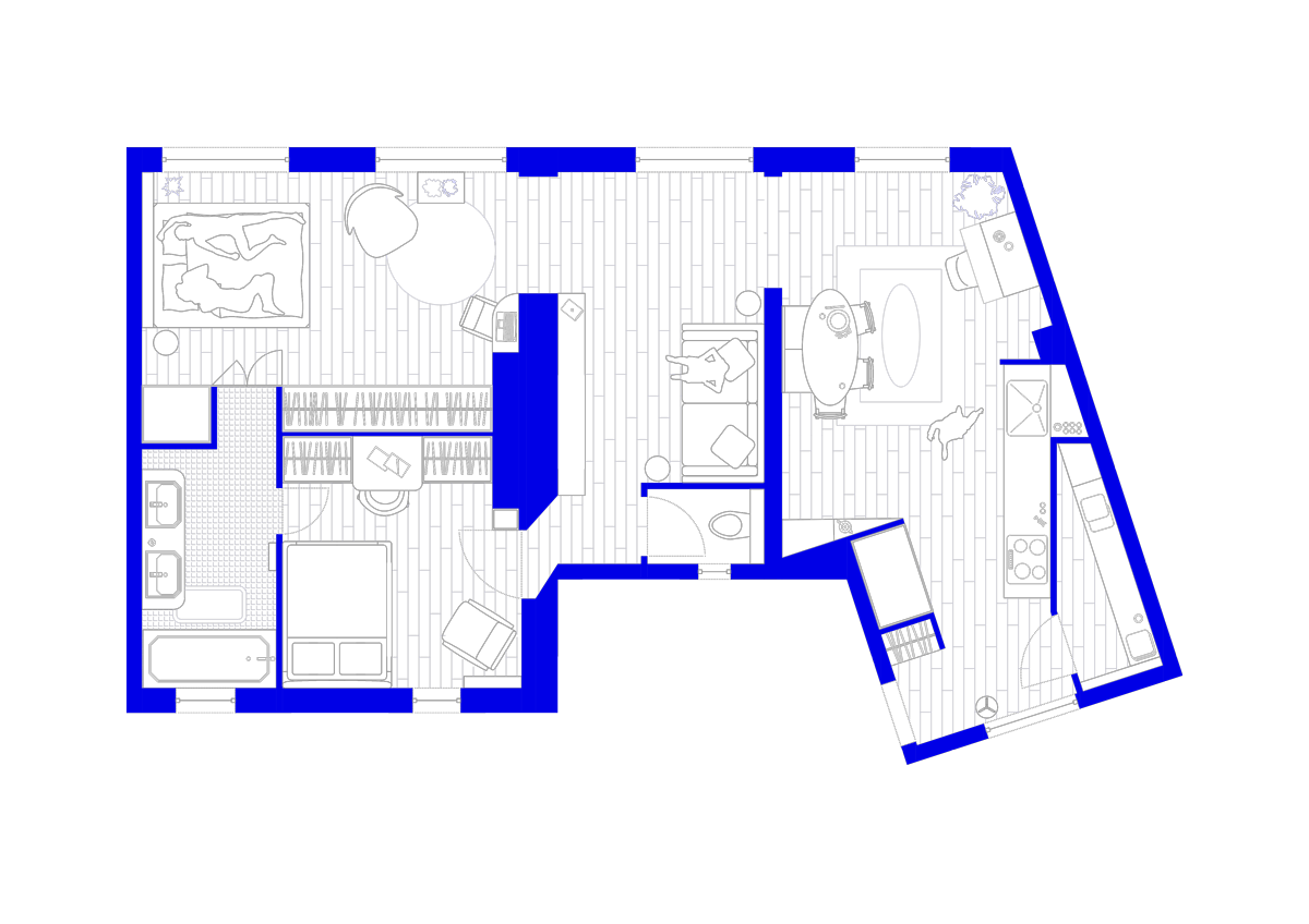 Enfilade Bohème 80m²,Bastille 项目丨法国巴黎丨Bän Architecture-5
