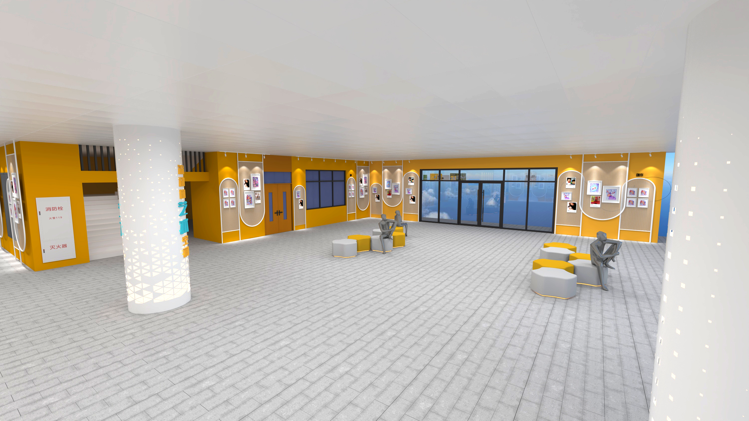 某校美术长廊设计-5