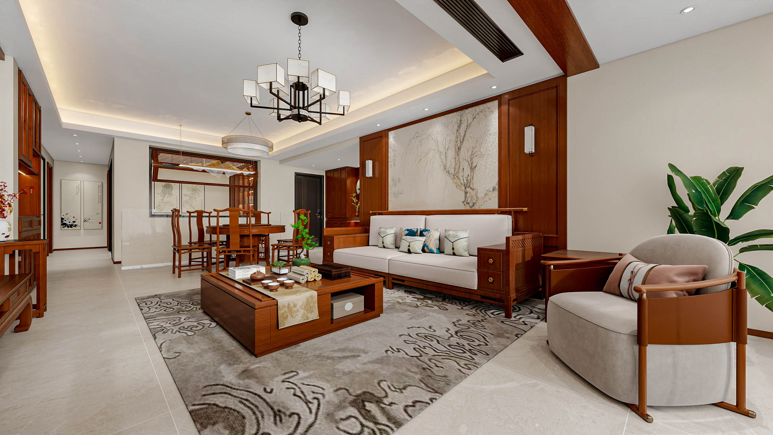 四川成都成都合院（376平方底跃简约中式三居室）-8