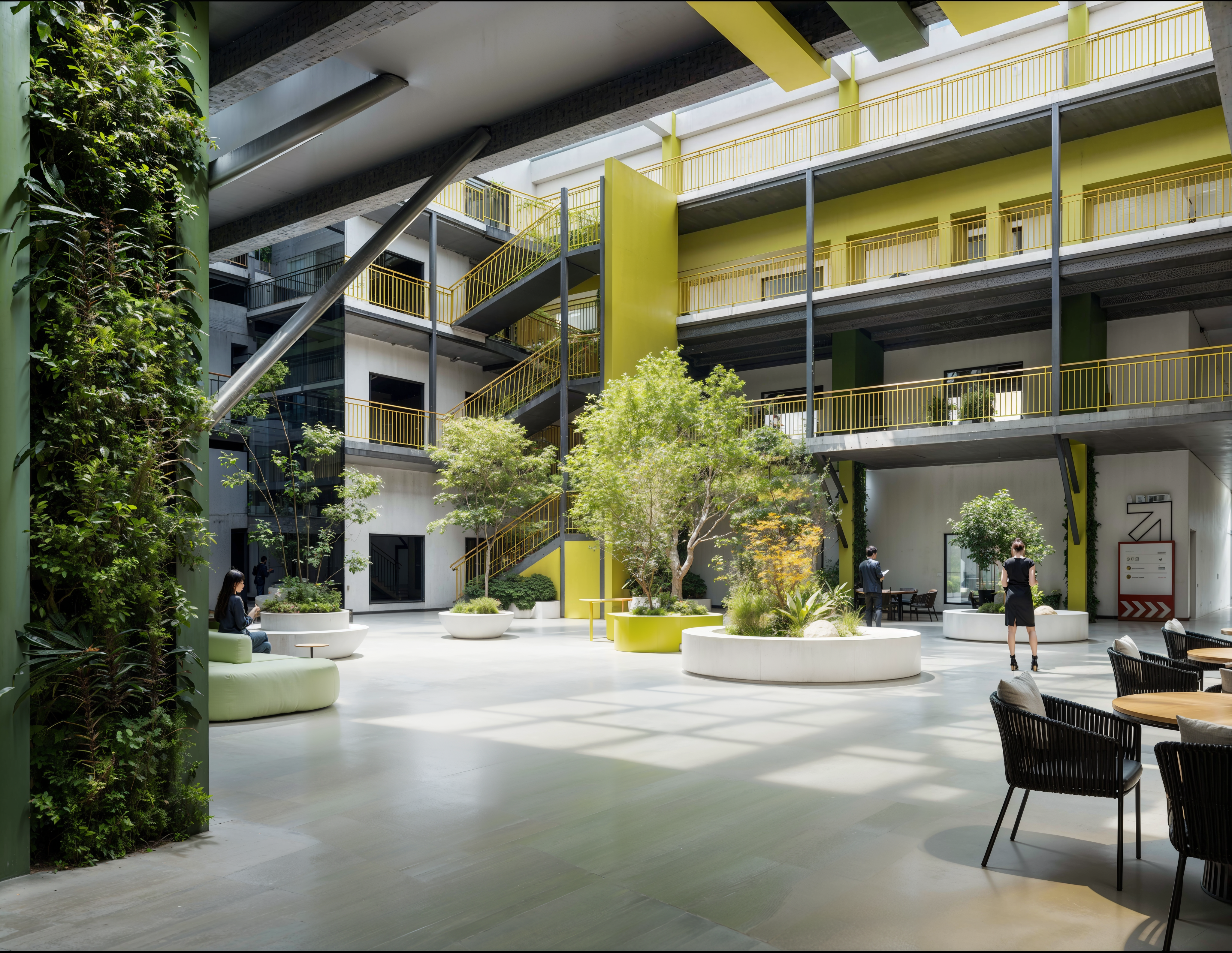 现代公司大堂 效果图 现代绿化 工装-0