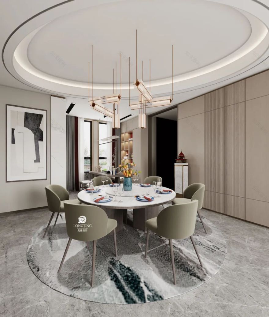 国贸仁皇新中式别墅设计丨龙庭设计-41