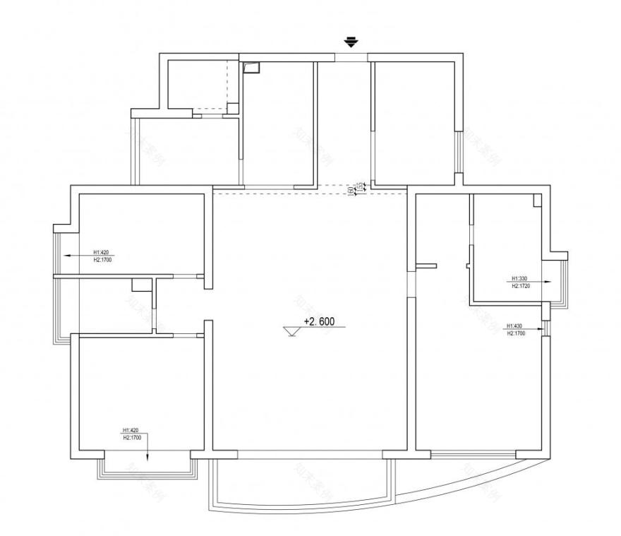 平层 200㎡精装房爆改法式复古轻奢-1