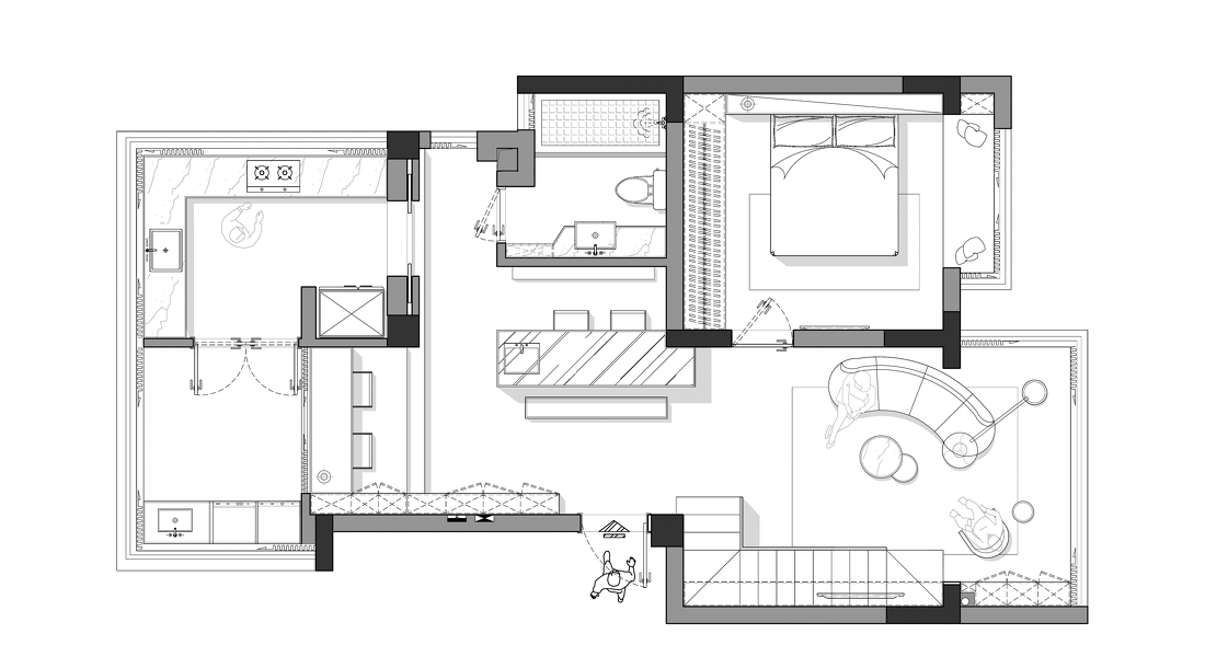 黑白简约室内设计,打造四维空间互动-29