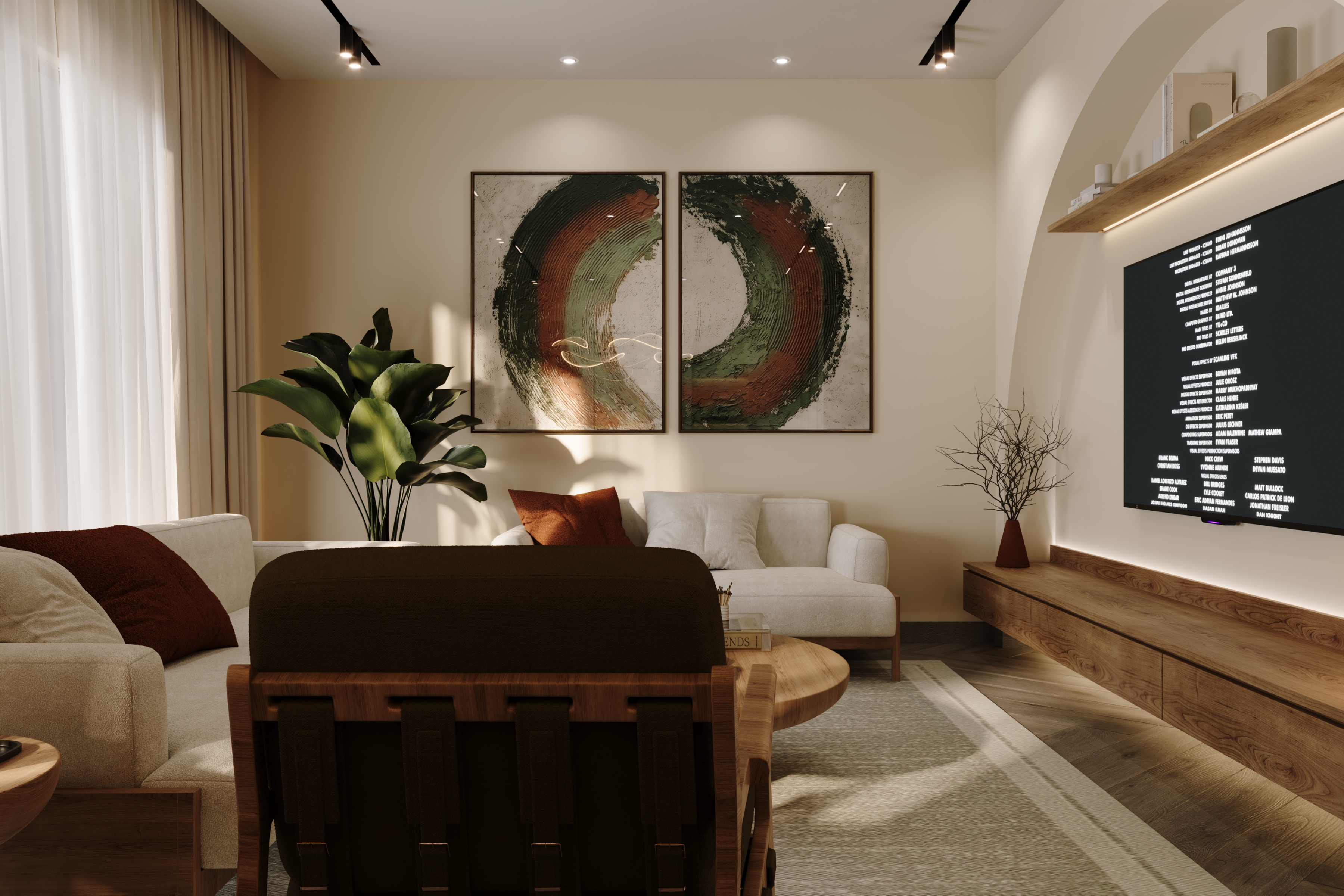 Minimal Warm Apartment Reception-13