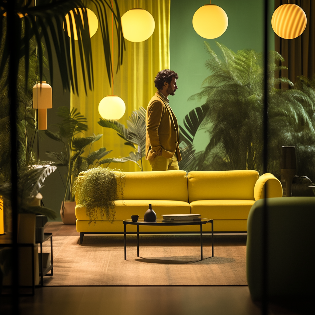 黄色沙发模特-17