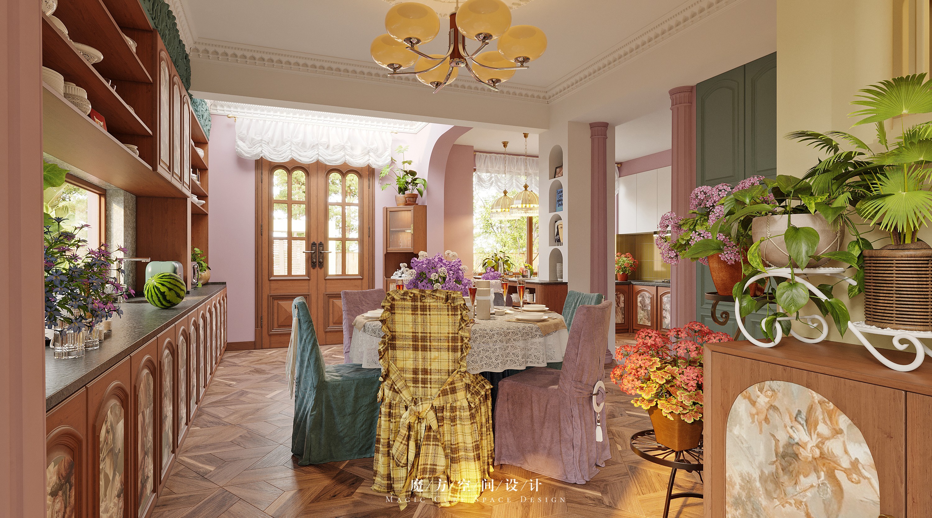 大连•法式复古别墅设计丨中国大连丨魔方空间设计-45