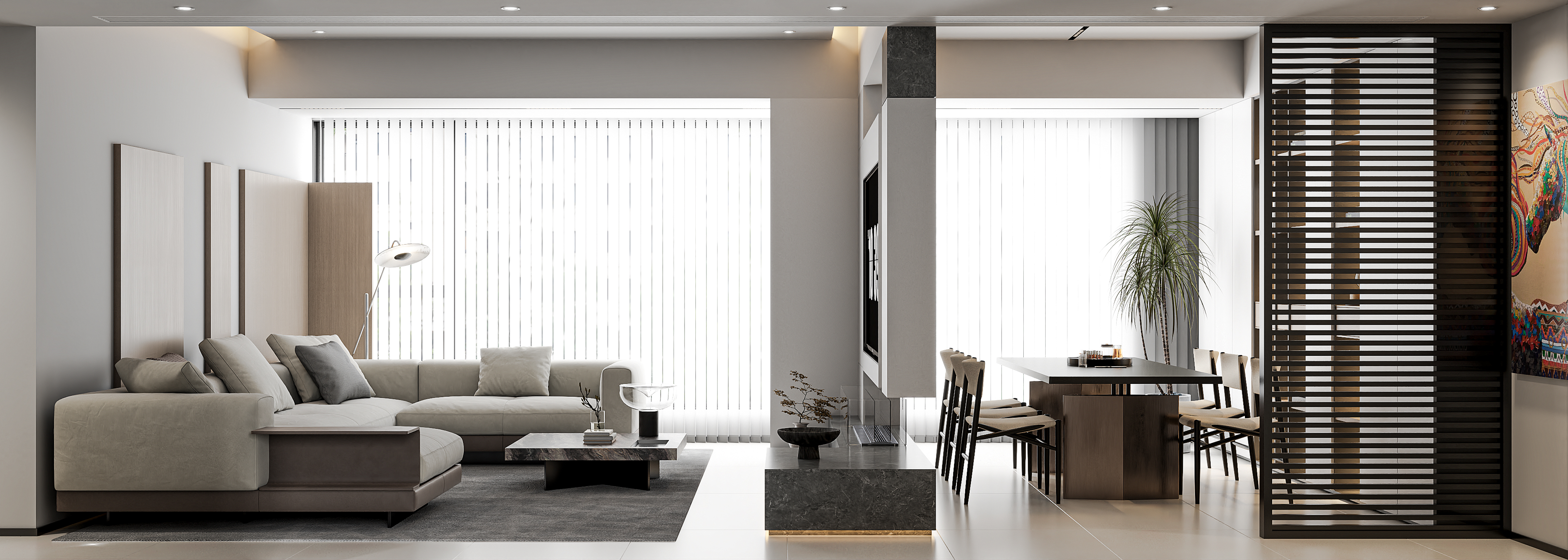 现代 客餐厅  CV渲染-4