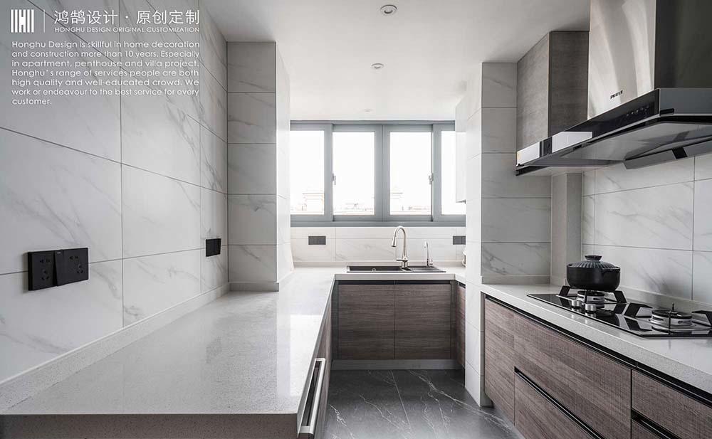 鸿鹄设计上海 100㎡现代轻工业风,温馨明亮空间解读-16