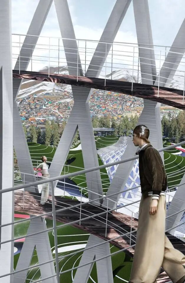 好抽象的展板形式！帅气学弟的优秀项目用“触媒理论＋参数化建模”将传统蒙古包形态抽象转化！实现多功能现代化的城市综合体！-229