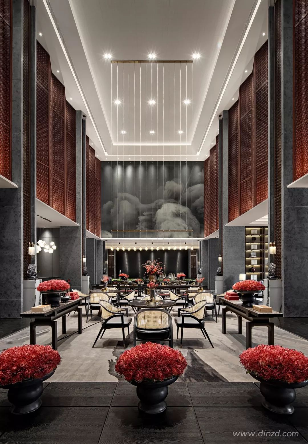 天津津门大院售楼处 | 古韵墨色与现代材质的完美融合-17