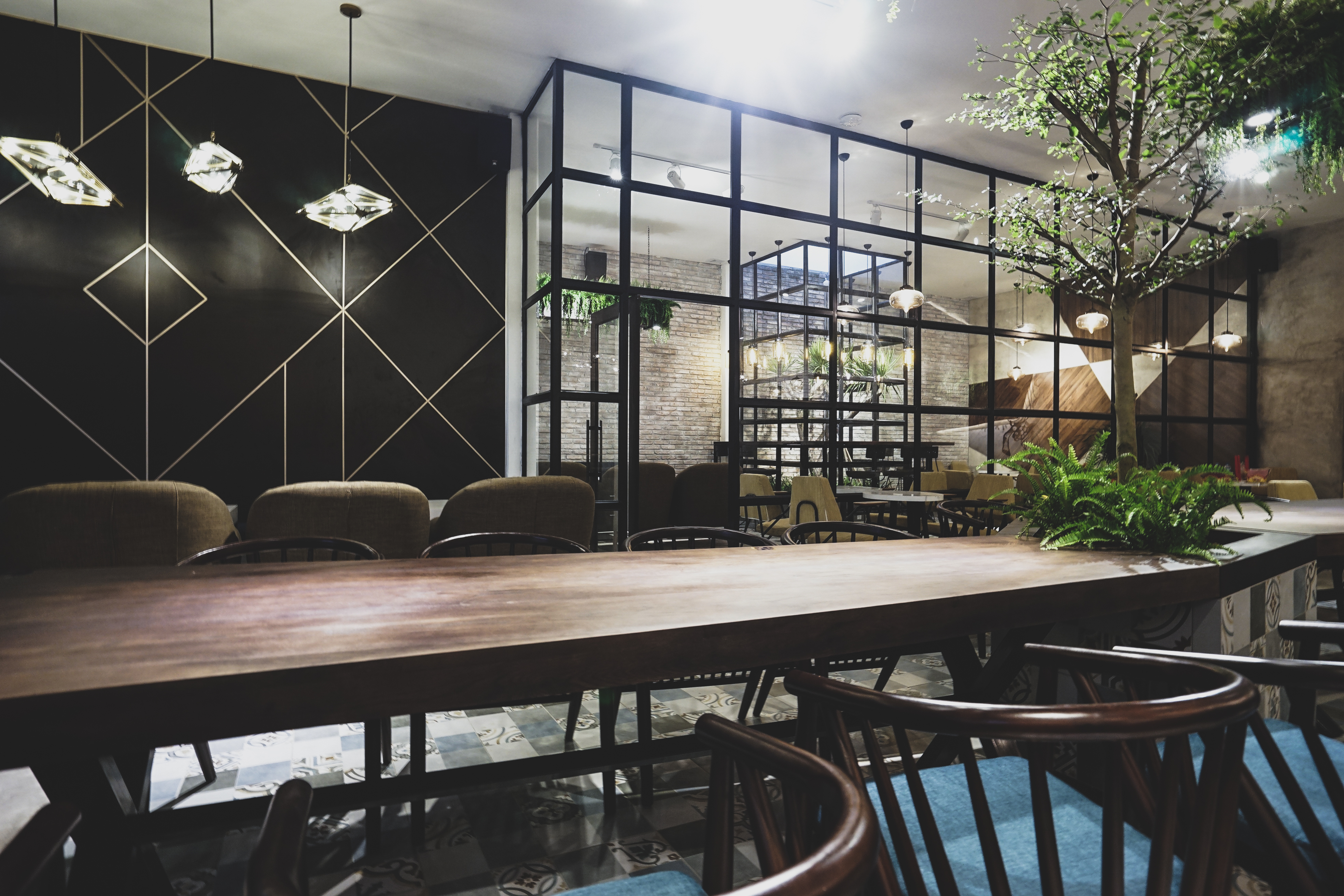 植物与咖啡的现代空间融合-23