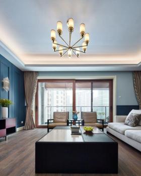 现代美式蓝韵三房，深圳杨星平层设计