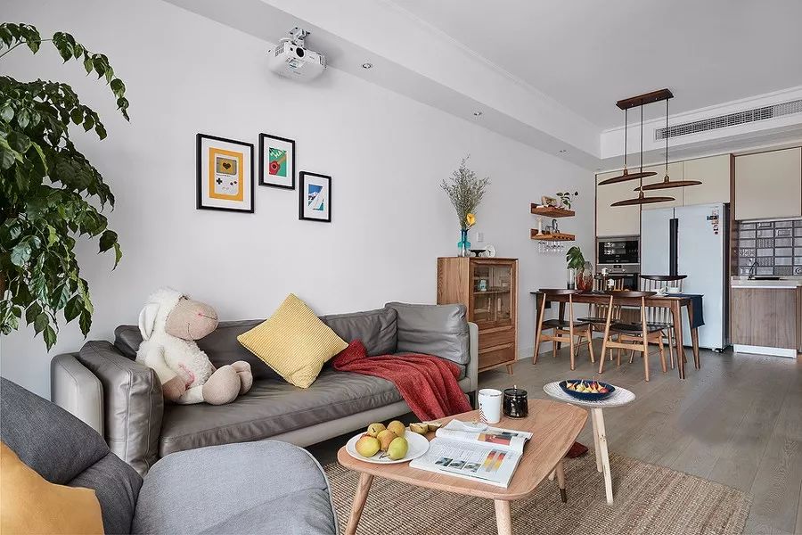 120㎡现代北欧风格公寓,温情舒适的餐厅布置-15