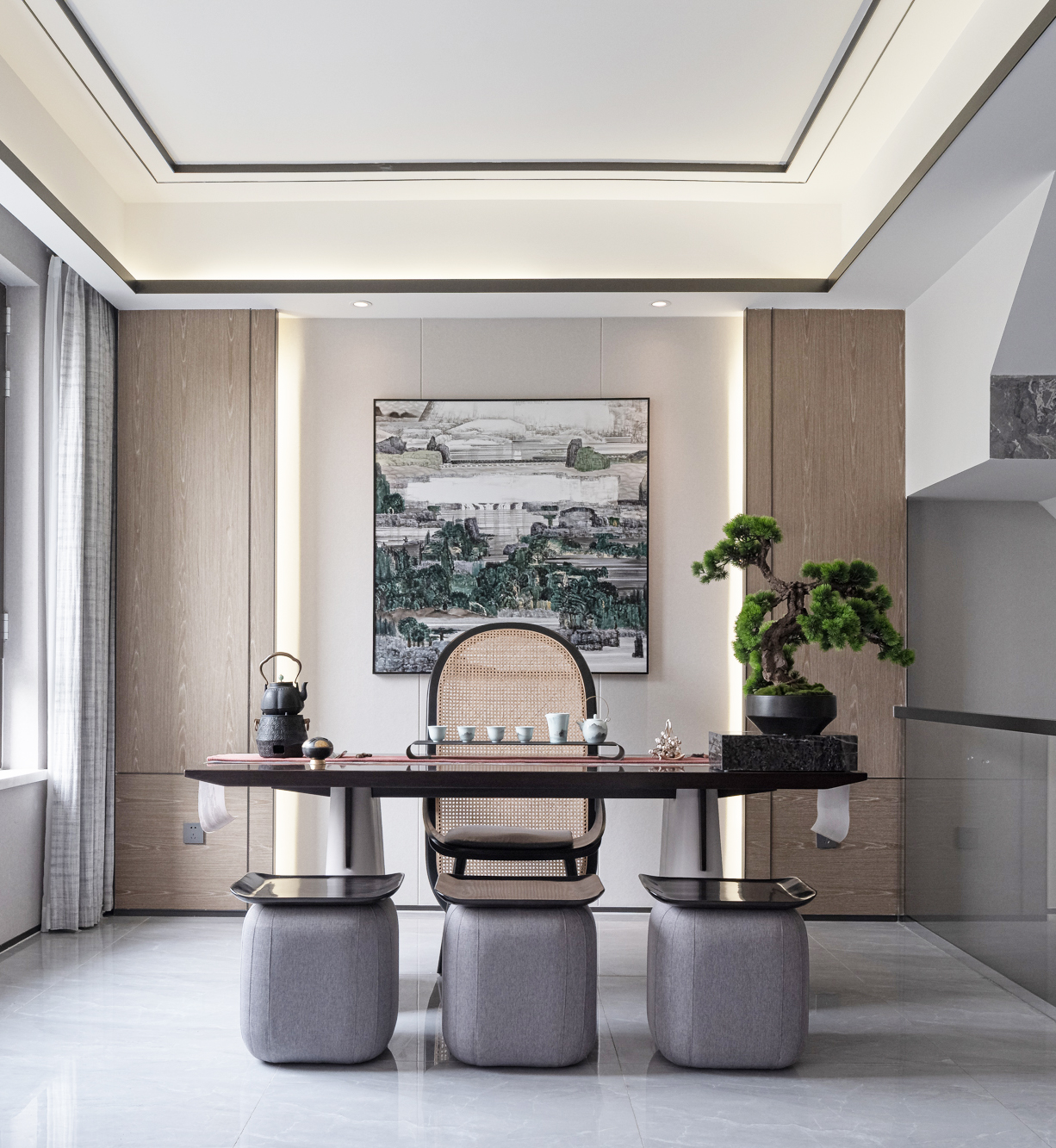 济南雍泉府下叠样板间 | 素雅新中式，融入自然之美-28